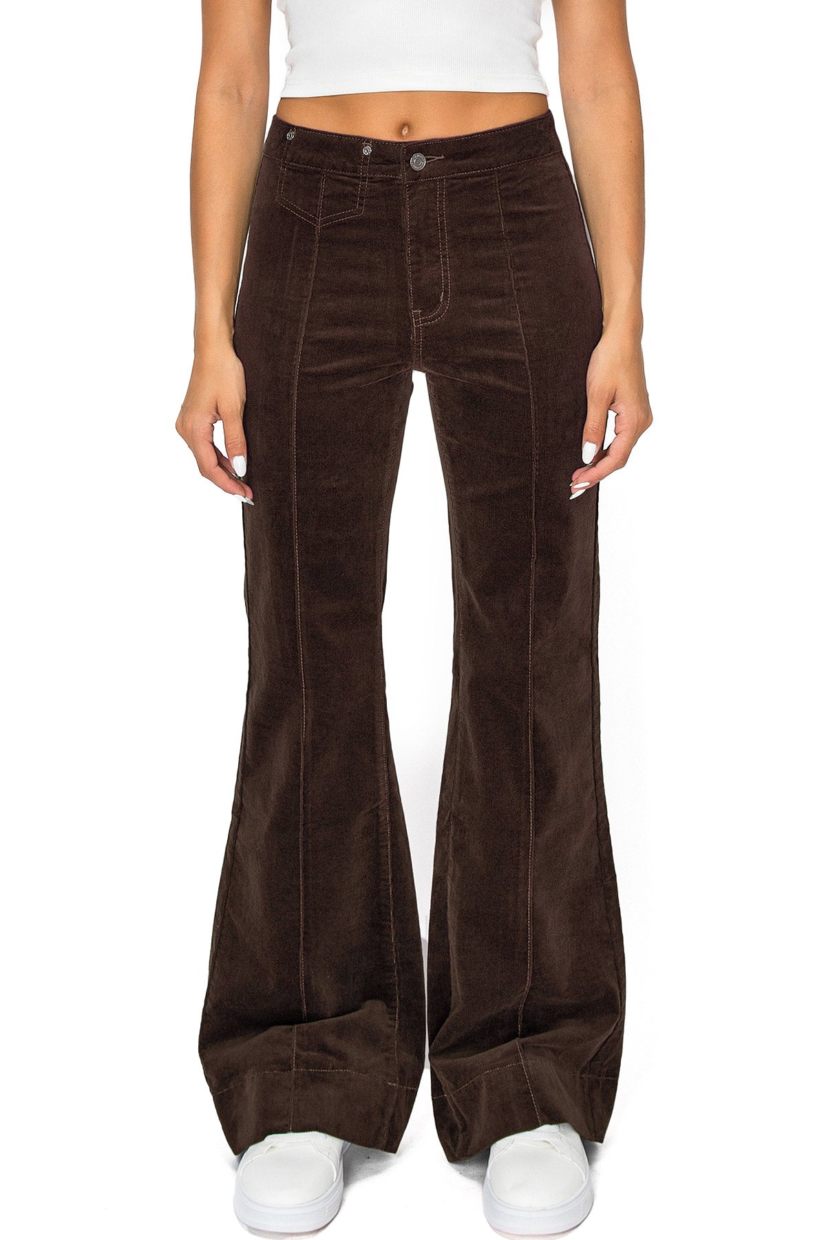 Lana Roux Jonie Pintuck Corduroy Flares - Pink Ice