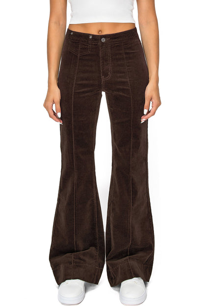 Lana Roux Jonie Pintuck Corduroy Flares - Pink Ice