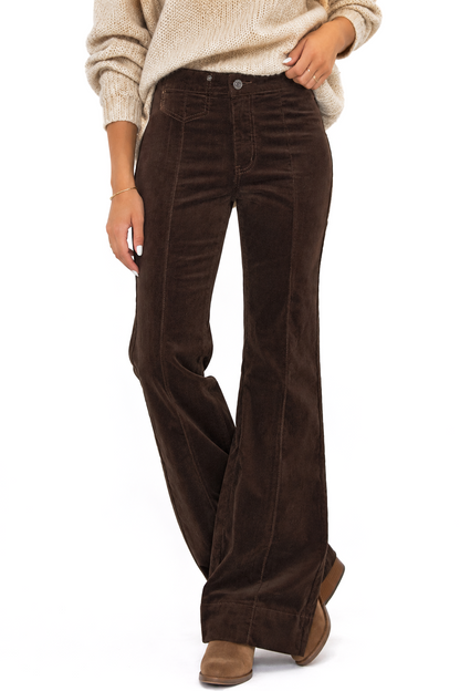 Lana Roux Jonie Pintuck Corduroy Flares - Pink Ice