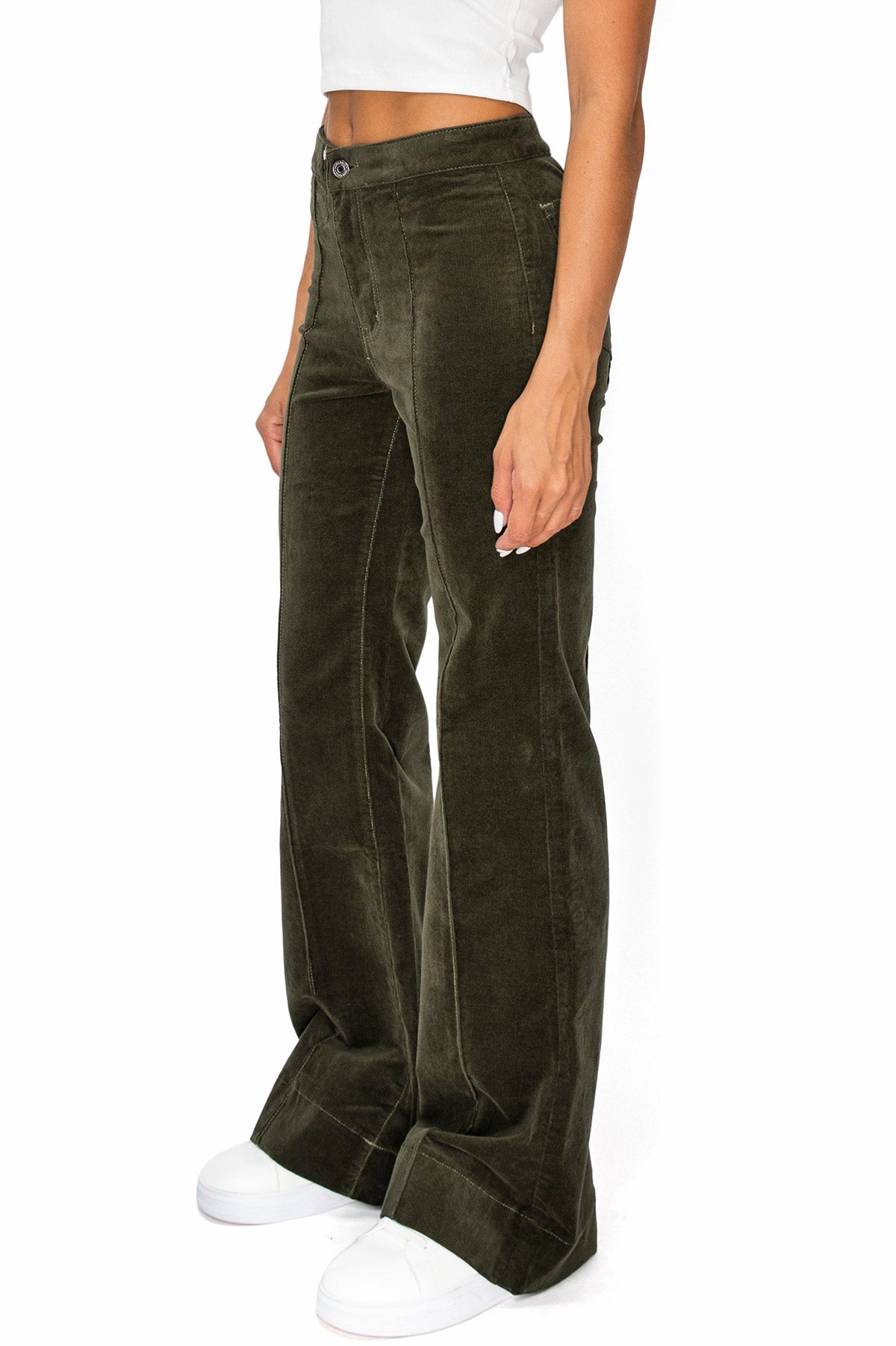 Lana Roux Jonie Pintuck Corduroy Flares - Pink Ice