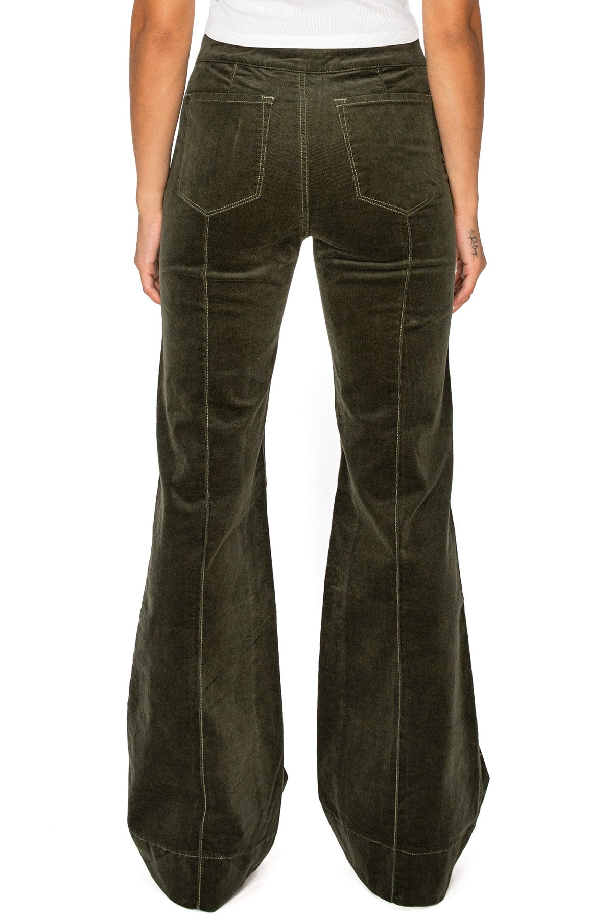 Lana Roux Jonie Pintuck Corduroy Flares - Pink Ice