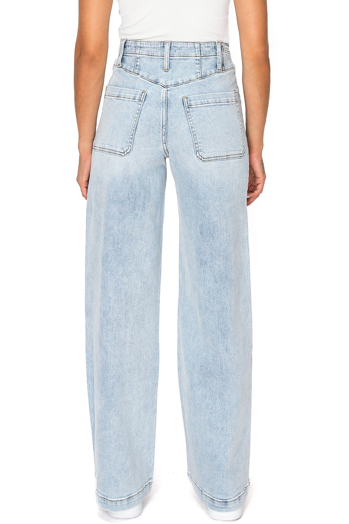 Lana Roux Center Seam High Rise Wide-Leg Jeans