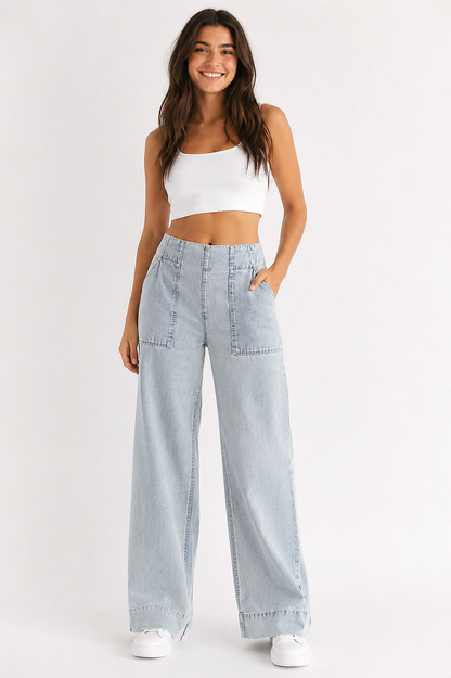 Lana Roux Vista Wide Leg Pants - Pink Ice