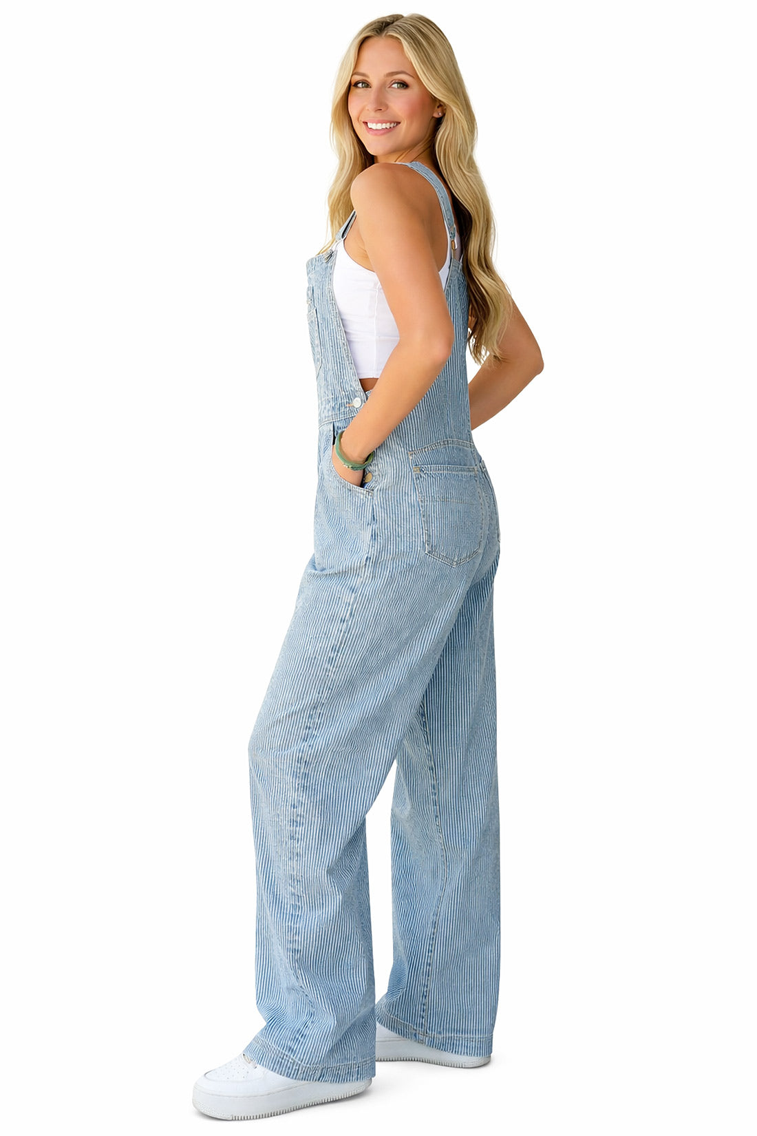 Lana Roux Railroad Boyfriend Overalls - Pink Ice
