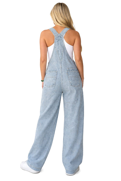 Lana Roux Railroad Boyfriend Overalls - Pink Ice