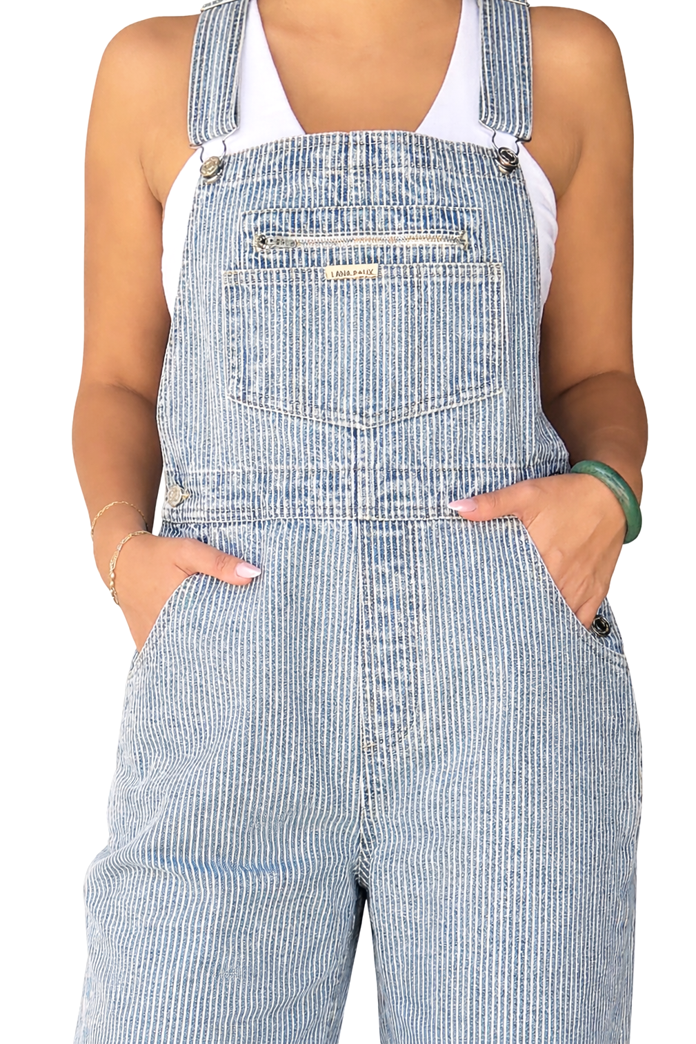 Lana Roux Railroad Boyfriend Overalls - Pink Ice