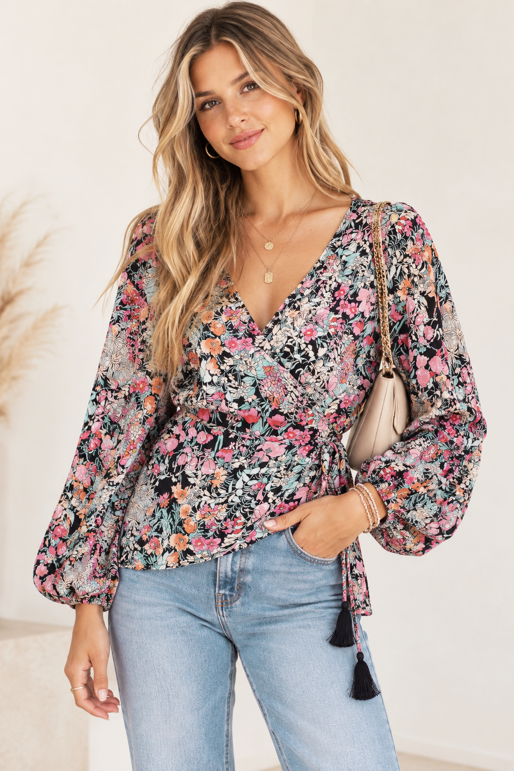 Neo Floral Blouse - Pink Ice