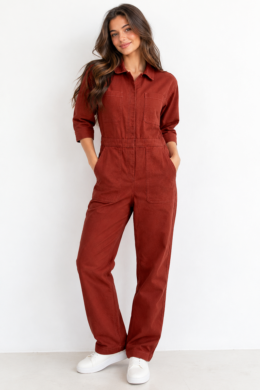 Lana Roux Coverall Aviator Jumpsuit - Pink Ice