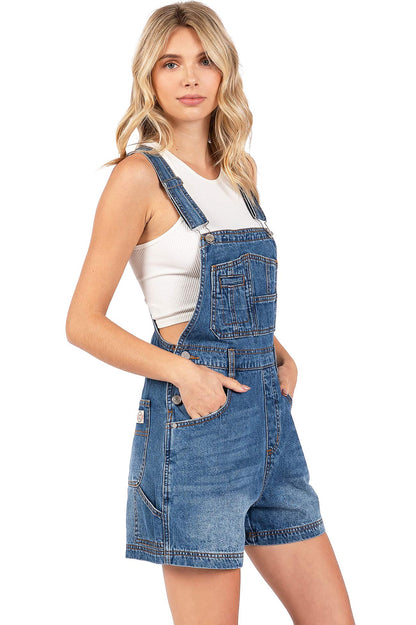 Lana Roux 90s Retro Dungaree Utility Denim Twill Overalls