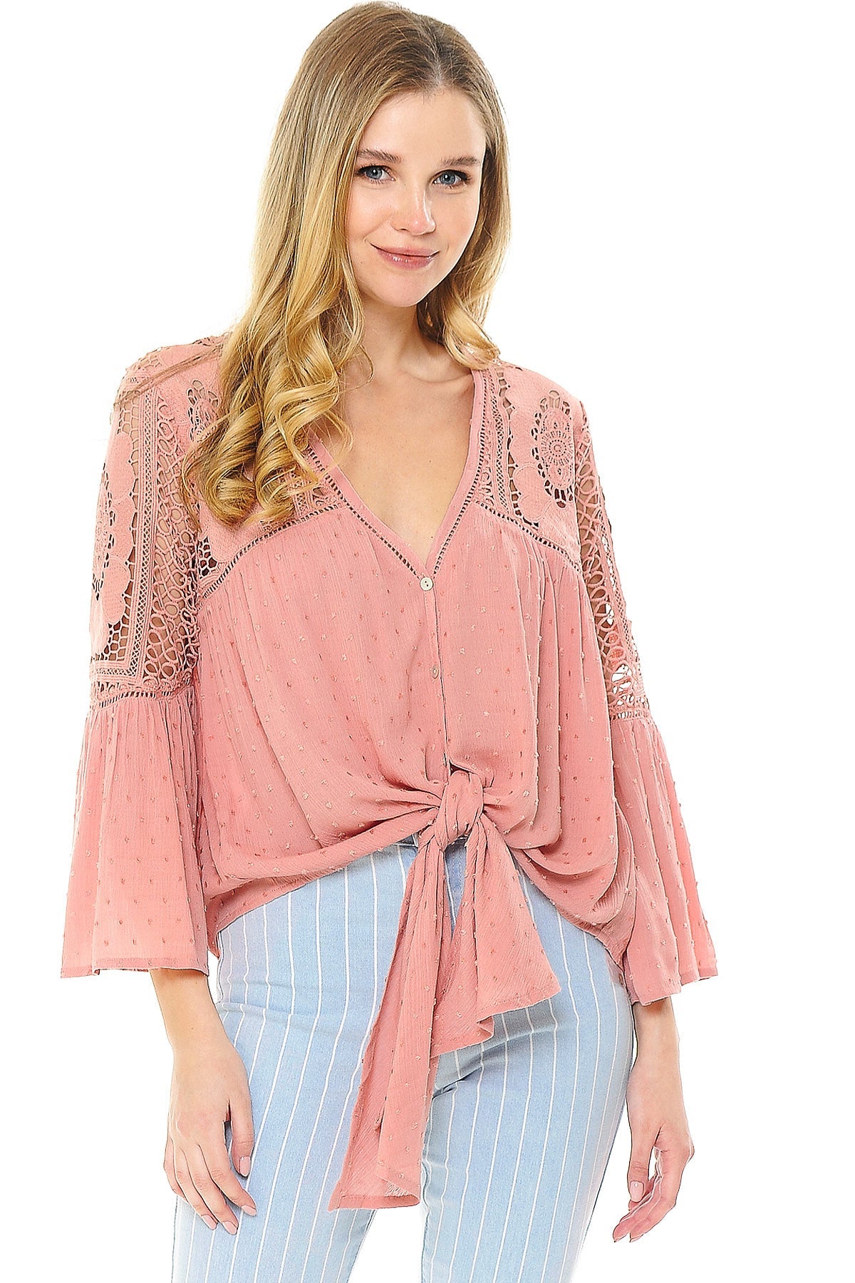 Spellbound Front-Tie Blouse