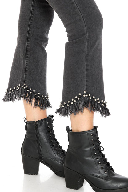 Studded Edge Crop Jeans