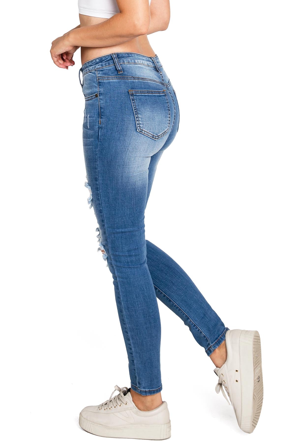 Sigma Mid-Rise Skinnys – Pink Ice