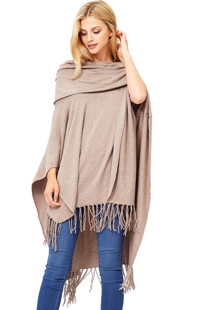 Cloaked Fringe Poncho