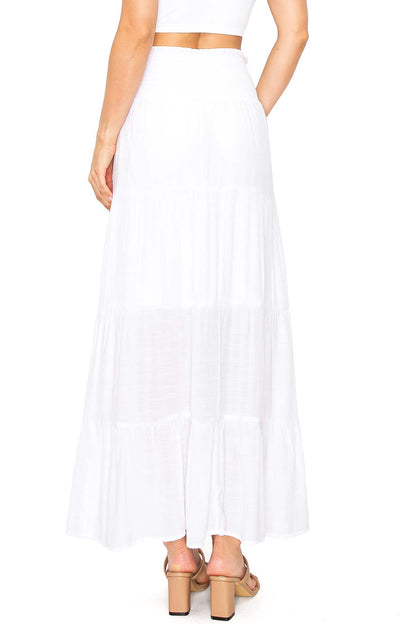 Boho Shirred Maxi Skirt