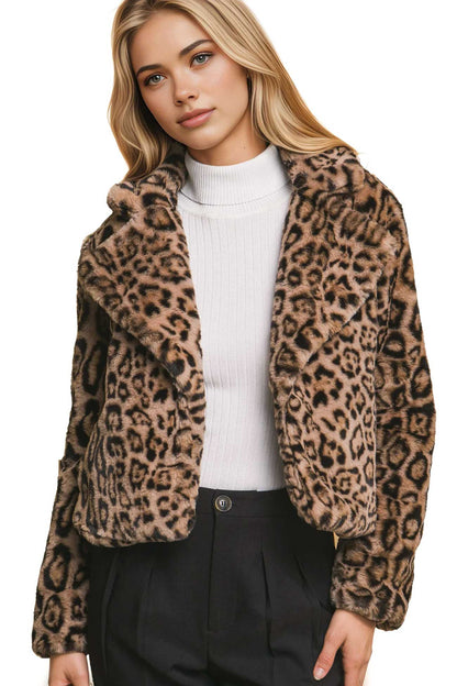 Leopard Cropped Jacket