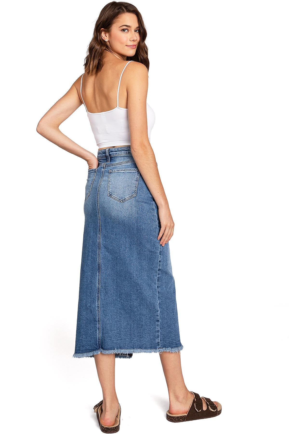 Gia Split Denim Skirt