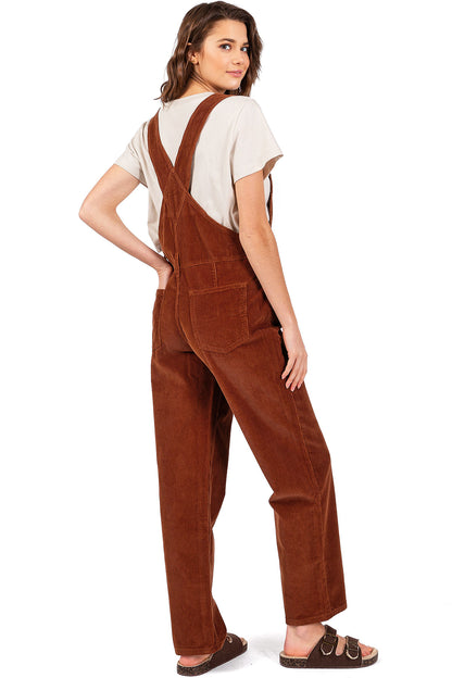 Lana Roux Relaxed Corduroy Boyfriend Overalls