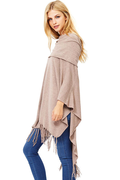 Cloaked Fringe Poncho