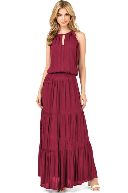 Venetian Halter Maxi Dress