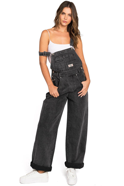 Lana Roux 90s Retro Dungaree Utility Denim Overalls