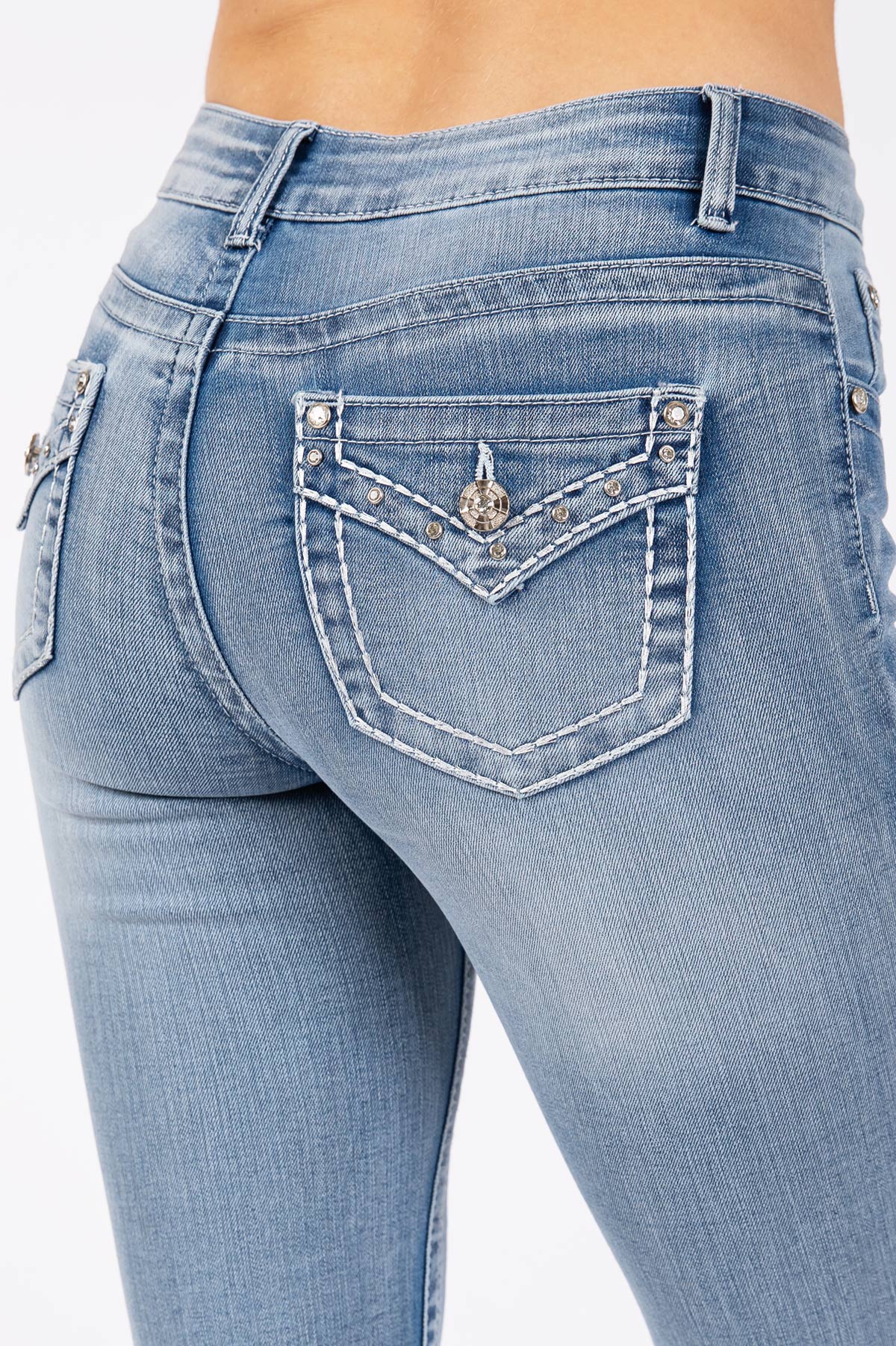 Rhinestoned Bootcut Jeans