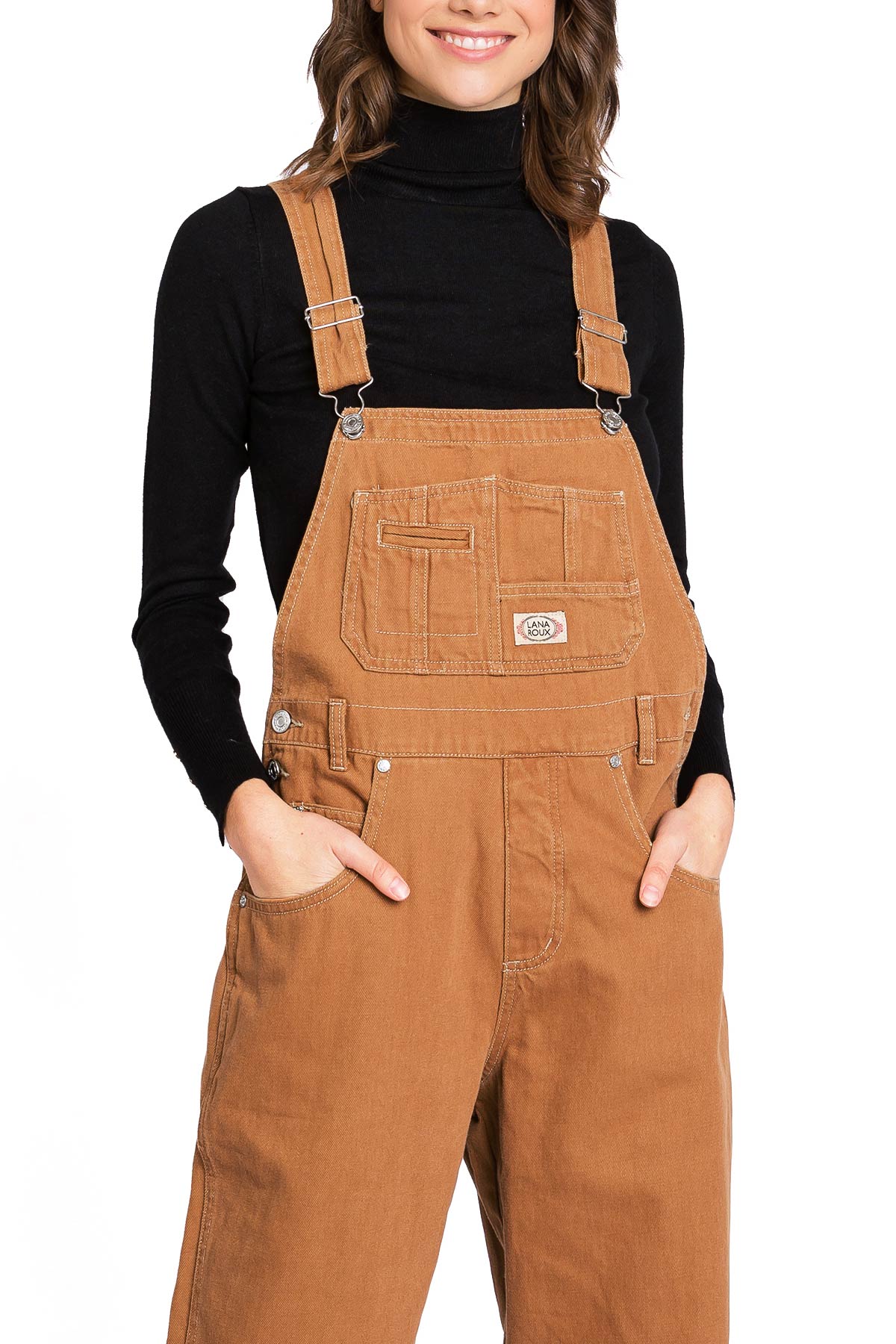 Lana Roux 90s Retro Dungaree Utility Twill Overalls