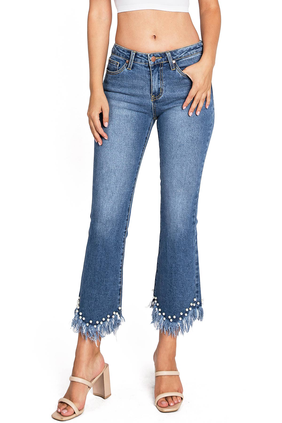 Studded Edge Crop Jeans
