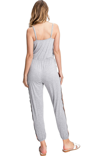 Side Track Jogger Jumpsuit - Pink Ice