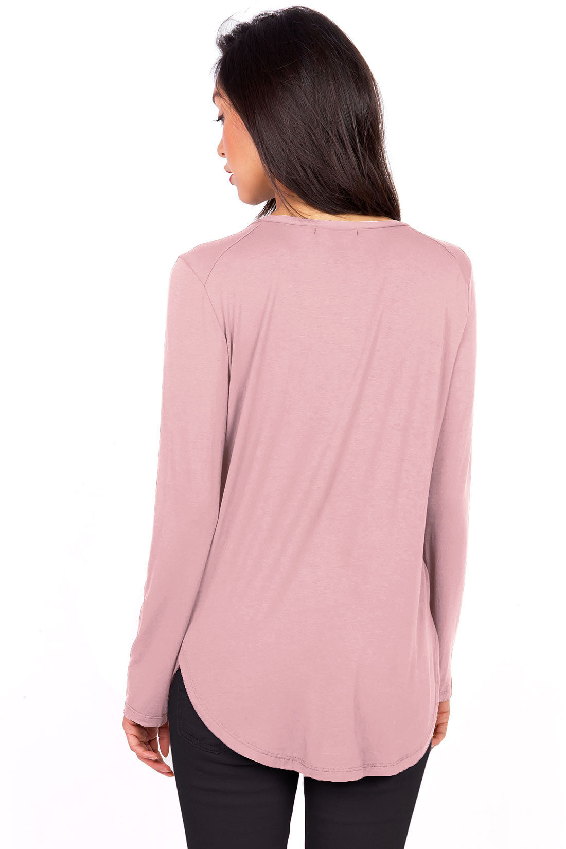 Everyday Classic Long Sleeve Top - Pink Ice