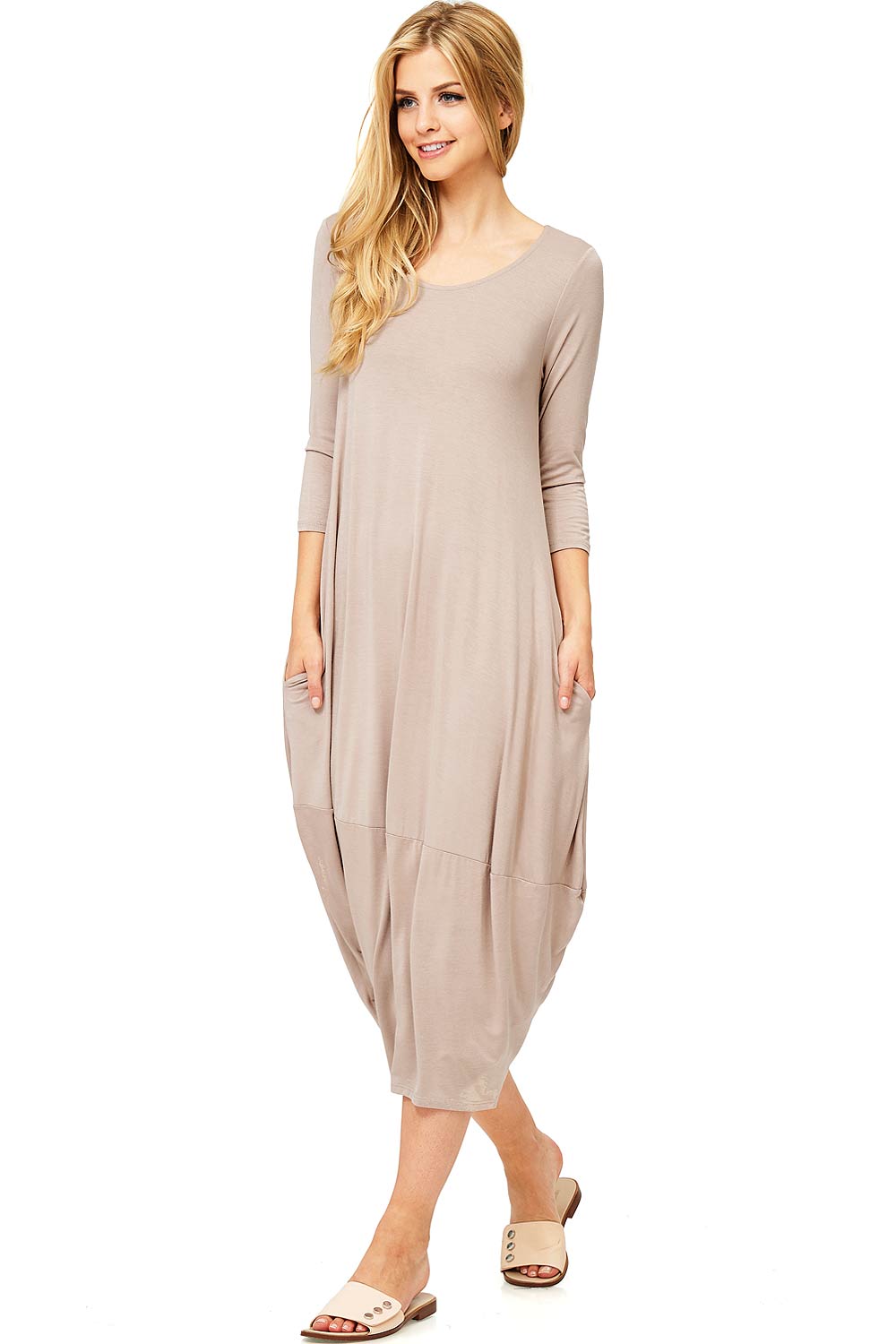 Cocoon Midi Dress - Pink Ice