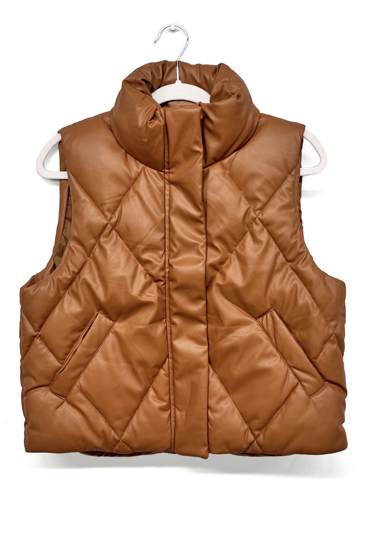Quilted Faux Leather Vest