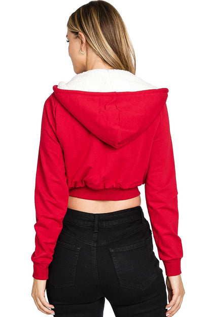 Cozy Sherpa Crop Hoodie