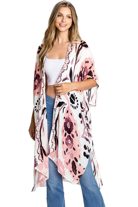 Blushing Blooms Kimono