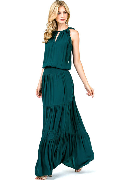 Venetian Halter Maxi Dress