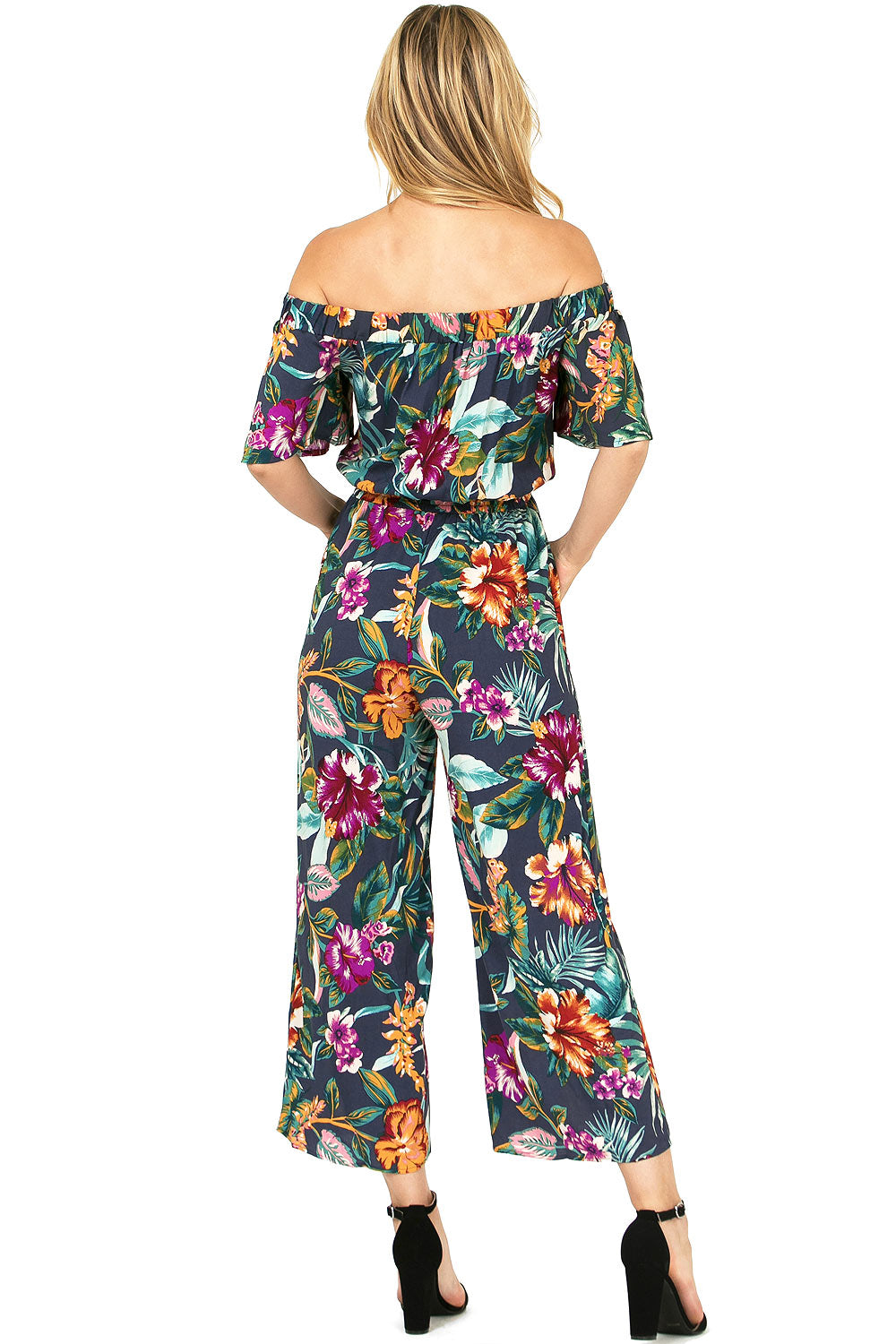 Hibiscus Bloom Culotte Jumpsuit - Pink Ice