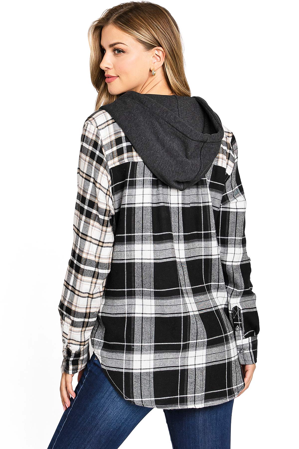 Spliced Hooded Flannel