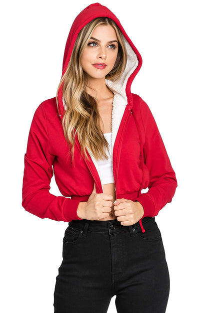 Cozy Sherpa Crop Hoodie