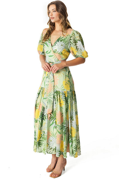 Tropic Blossom Midi Dress