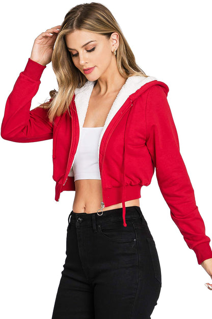 Cozy Sherpa Crop Hoodie